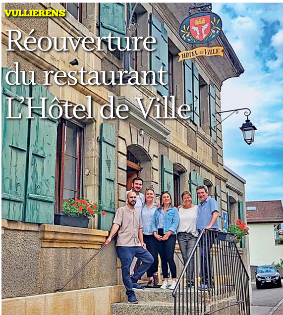 Vullierens – Réouverture du restaurant de l’Hôtel de Ville